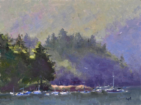 Violet Island Light | Oil Painting by Rajat Shanbhag