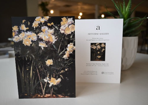 Yellow Rose Plant Art Card | Mini Art Print Collectible